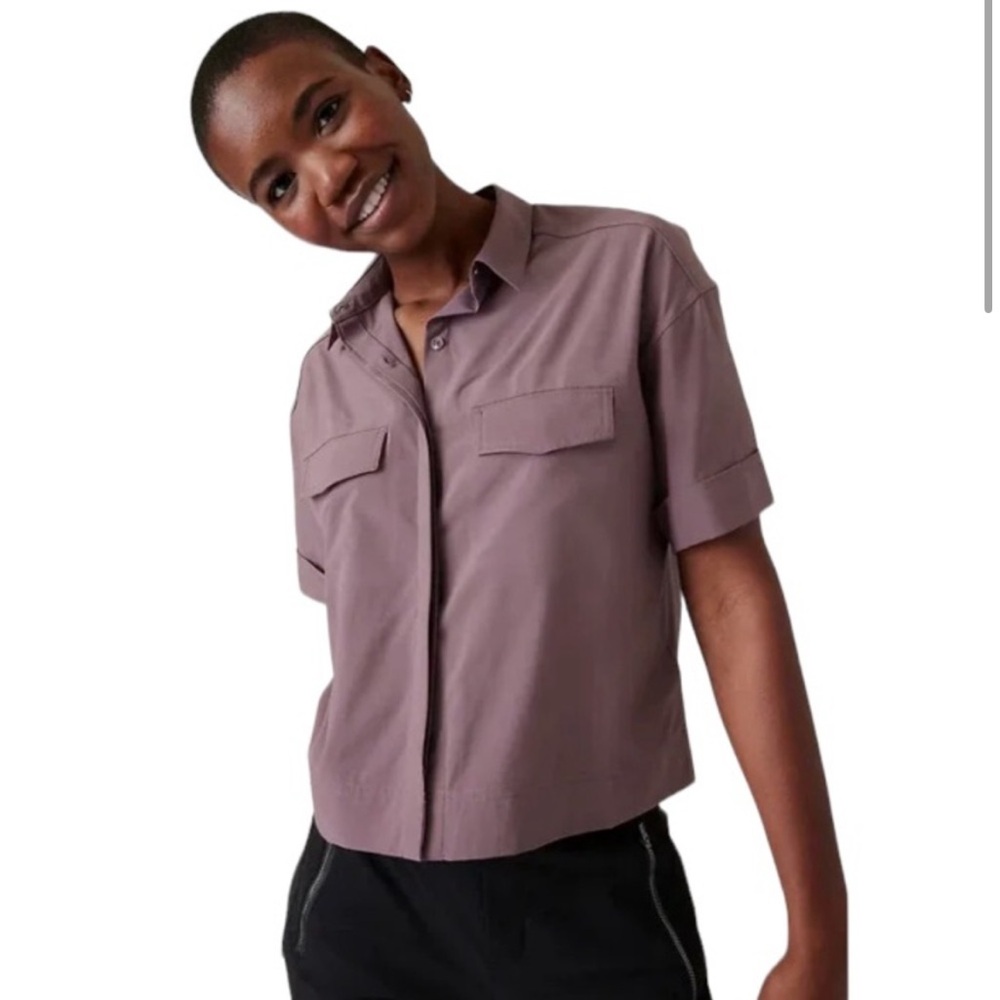 M Athleta Hike Packable Top in Damask Mauve